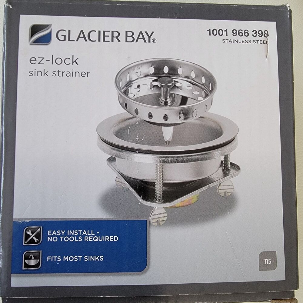 Glacier Bay EZ Lock Sink Strainer in Stainless Steel 1001966398